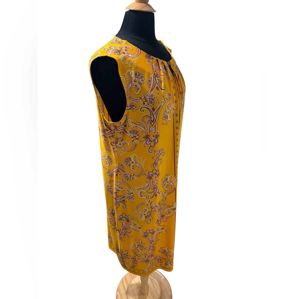 Liz Claiborne Yellow Paisley Sleeveless Lightweight Dress-size XL - Picture 4 of 6